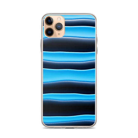 Black Blue Blob Striped Style Flexible Clear iPhone Case Bump Resistant Corners CREATIVETECH