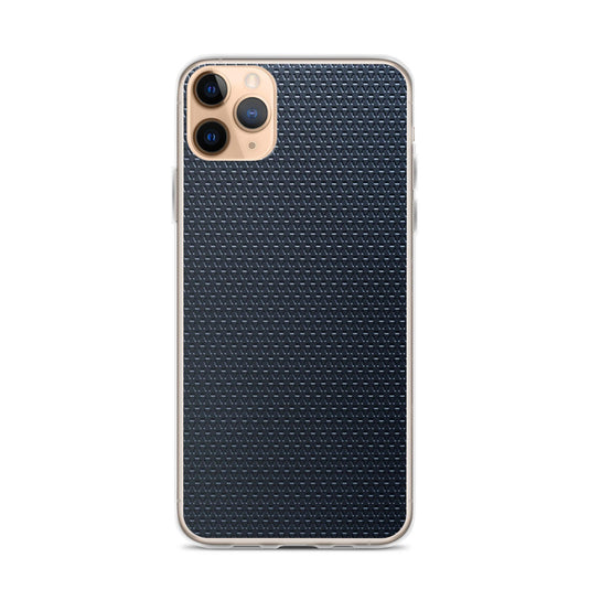 Dark Blue Industrial Grid Style Flexible Clear iPhone Case Bump Resistant Corners CREATIVETECH