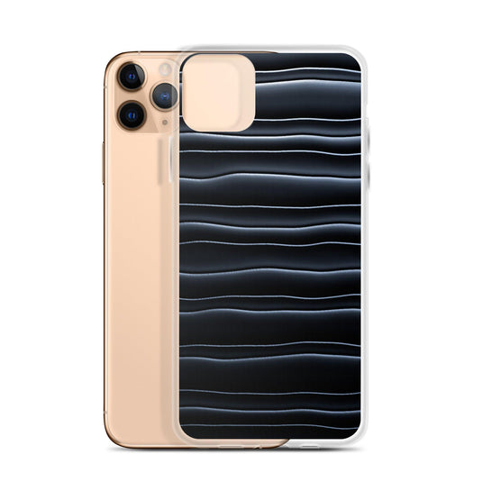 Black Blob Striped Flexible Clear iPhone Case Bump Resistant Corners CREATIVETECH