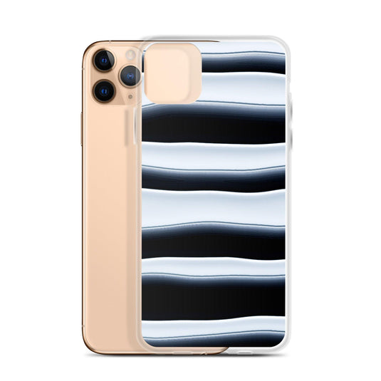 Black White Blob Squishy Style Striped Flexible Clear iPhone Case Bump Resistant Corners CREATIVETECH
