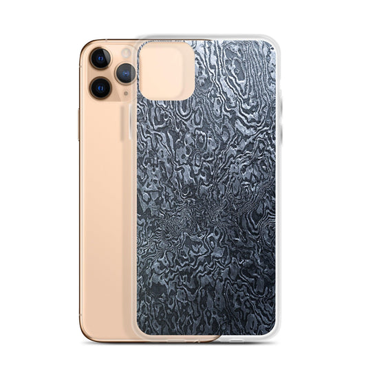 Damascus Steel Industrial Style Dark Grey Black Flexible Clear iPhone Case Bump Resistant Corners CREATIVETECH