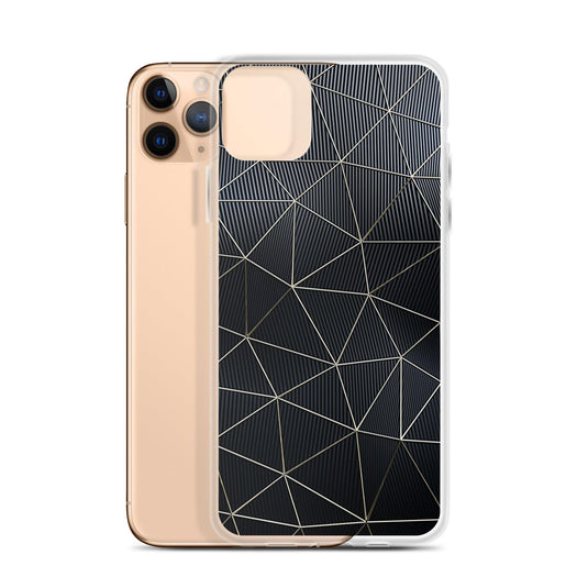 Carbon Fiber Golden Lined Style Flexible Clear iPhone Case Bump Resistant Corners CREATIVETECH