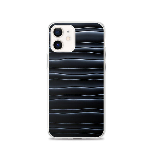 Black Blob Striped Flexible Clear iPhone Case Bump Resistant Corners CREATIVETECH