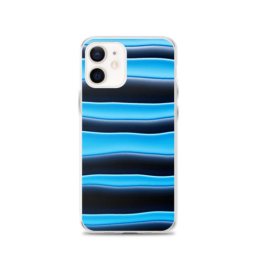 Black Blue Blob Striped Style Flexible Clear iPhone Case Bump Resistant Corners CREATIVETECH