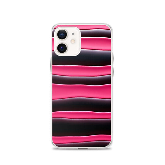 Black Red Pink Blob Striped Style Flexible Clear iPhone Case Bump Resistant Corners CREATIVETECH