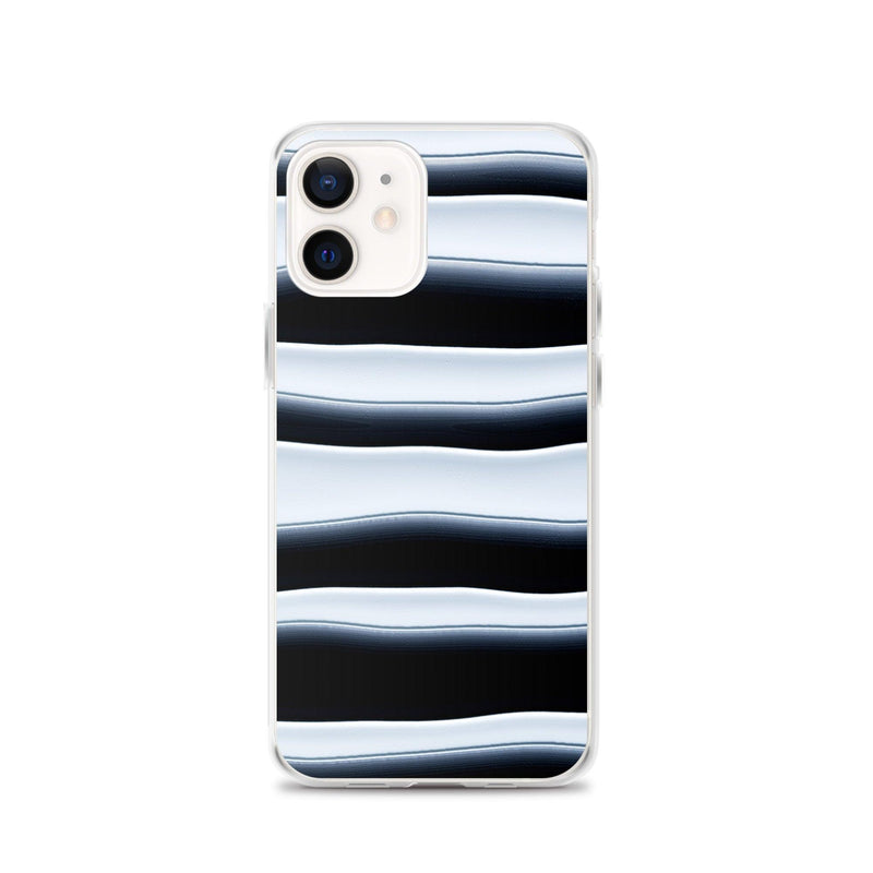 Load image into Gallery viewer, Black White Blob Squishy Style Striped Flexible Clear iPhone Case Bump Resistant Corners CREATIVETECH