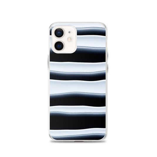 Black White Blob Squishy Style Striped Flexible Clear iPhone Case Bump Resistant Corners CREATIVETECH