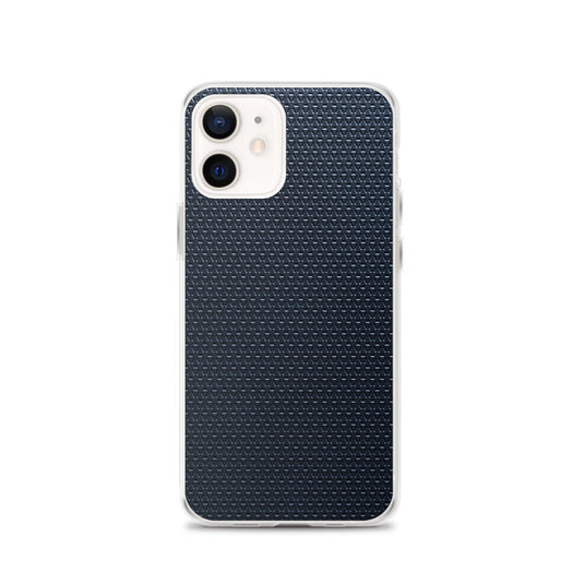 Dark Blue Industrial Grid Style Flexible Clear iPhone Case Bump Resistant Corners CREATIVETECH