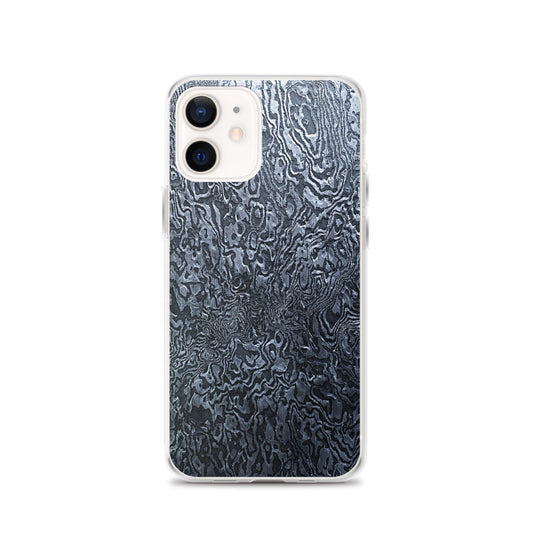 Damascus Steel Industrial Style Dark Grey Black Flexible Clear iPhone Case Bump Resistant Corners CREATIVETECH