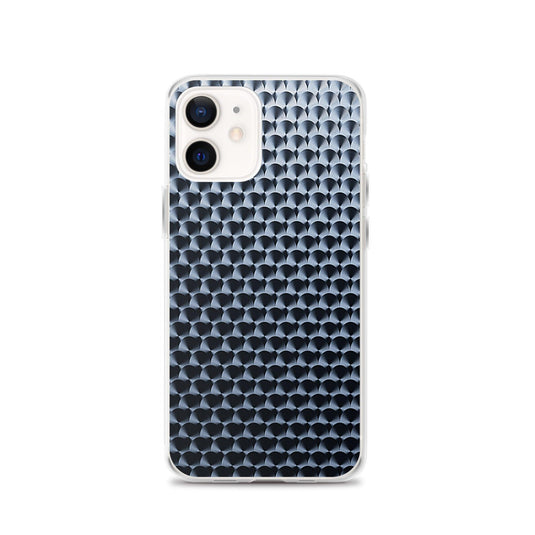 Dark Brushed Metal Circular Pattern Industrial Grid Style Flexible Clear iPhone Case Bump Resistant Corners CREATIVETECH
