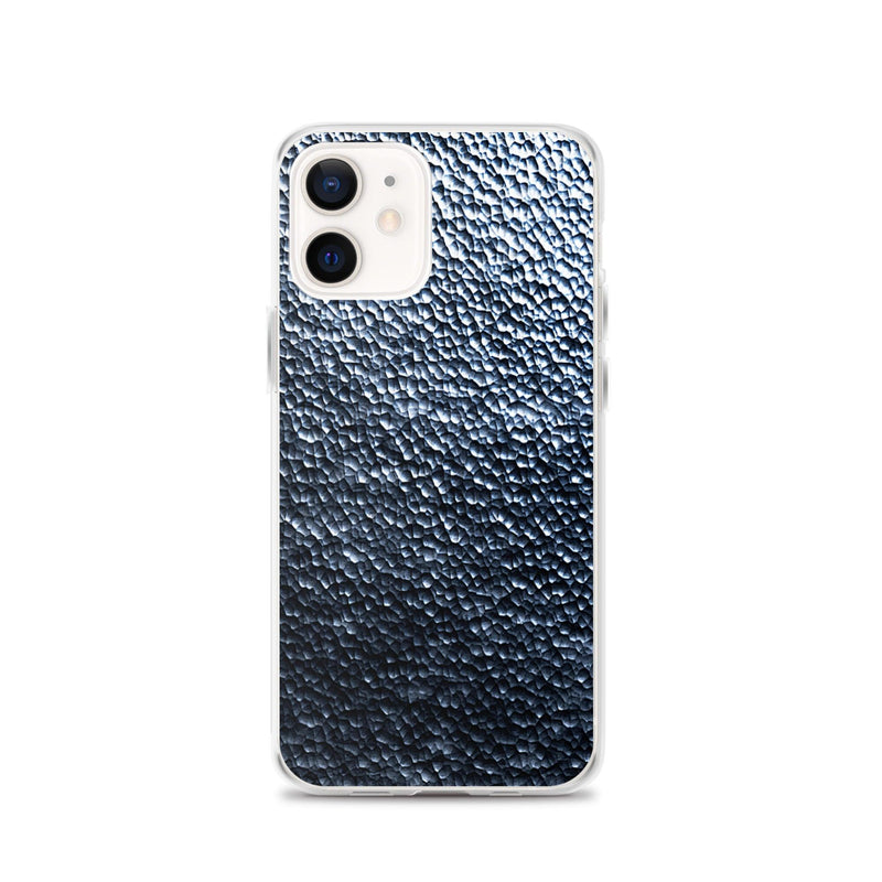 Load image into Gallery viewer, Dark Hammered Metal Silver Steel Industrial Style Flexible Clear iPhone Case Bump Resistant Corners CREATIVETECH