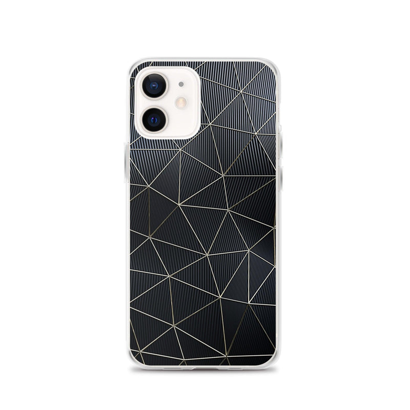 Load image into Gallery viewer, Carbon Fiber Golden Lined Style Flexible Clear iPhone Case Bump Resistant Corners CREATIVETECH
