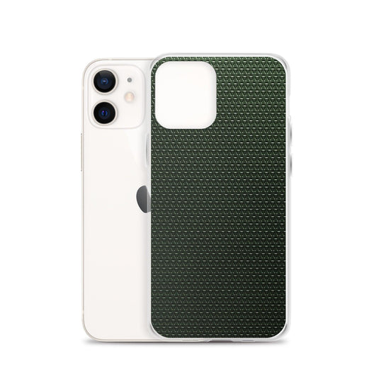 Dark Green Industrial Grid Style Flexible Clear iPhone Case Bump Resistant Corners CREATIVETECH