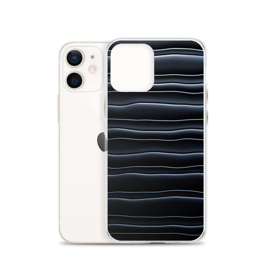 Black Blob Striped Flexible Clear iPhone Case Bump Resistant Corners CREATIVETECH