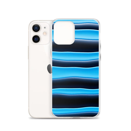 Black Blue Blob Striped Style Flexible Clear iPhone Case Bump Resistant Corners CREATIVETECH
