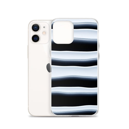 Black White Blob Squishy Style Striped Flexible Clear iPhone Case Bump Resistant Corners CREATIVETECH