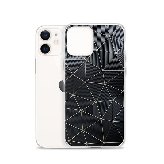 Carbon Fiber Golden Lined Style Flexible Clear iPhone Case Bump Resistant Corners CREATIVETECH