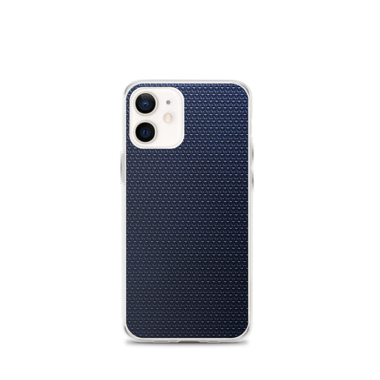 Dark Blue Industrial Rubber Grid Style Flexible Clear iPhone Case Bump Resistant Corners CREATIVETECH