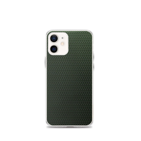 Dark Green Industrial Grid Style Flexible Clear iPhone Case Bump Resistant Corners CREATIVETECH