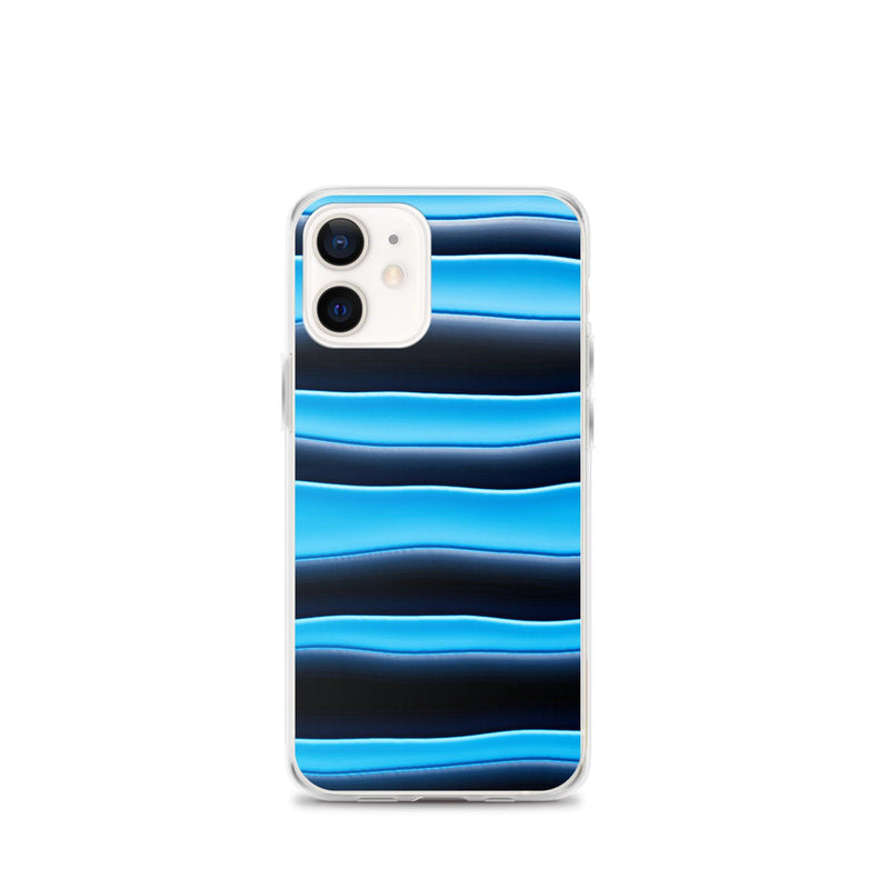 Load image into Gallery viewer, Black Blue Blob Striped Style Flexible Clear iPhone Case Bump Resistant Corners CREATIVETECH