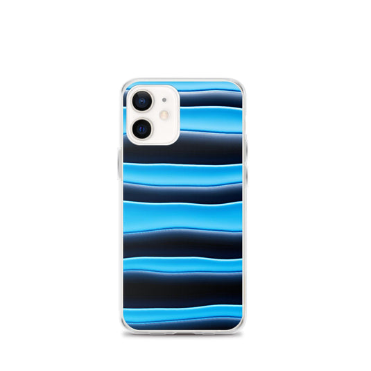 Black Blue Blob Striped Style Flexible Clear iPhone Case Bump Resistant Corners CREATIVETECH