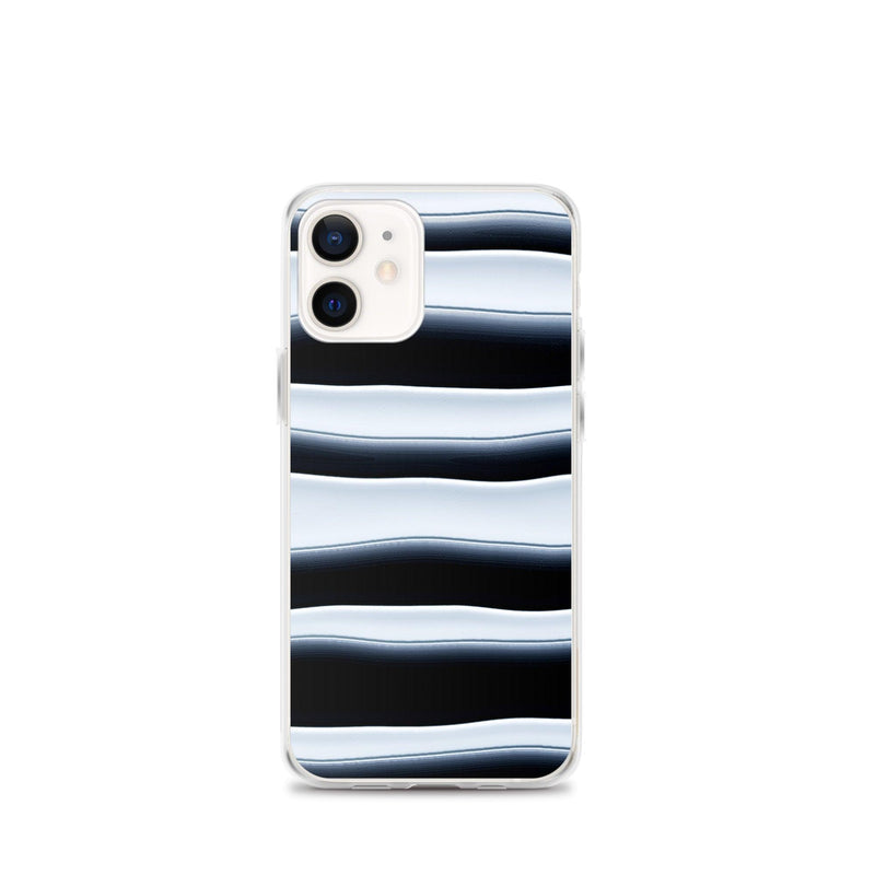 Load image into Gallery viewer, Black White Blob Squishy Style Striped Flexible Clear iPhone Case Bump Resistant Corners CREATIVETECH