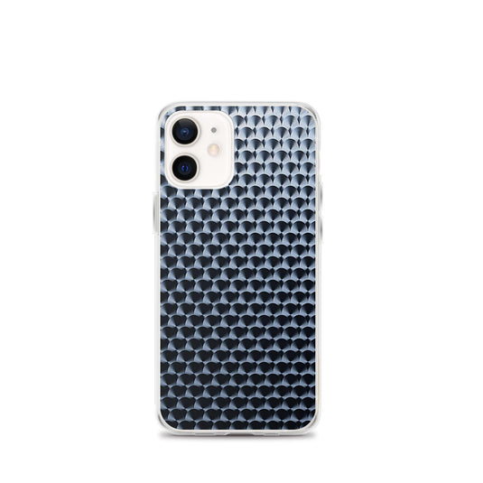 Dark Brushed Metal Circular Pattern Industrial Grid Style Flexible Clear iPhone Case Bump Resistant Corners CREATIVETECH