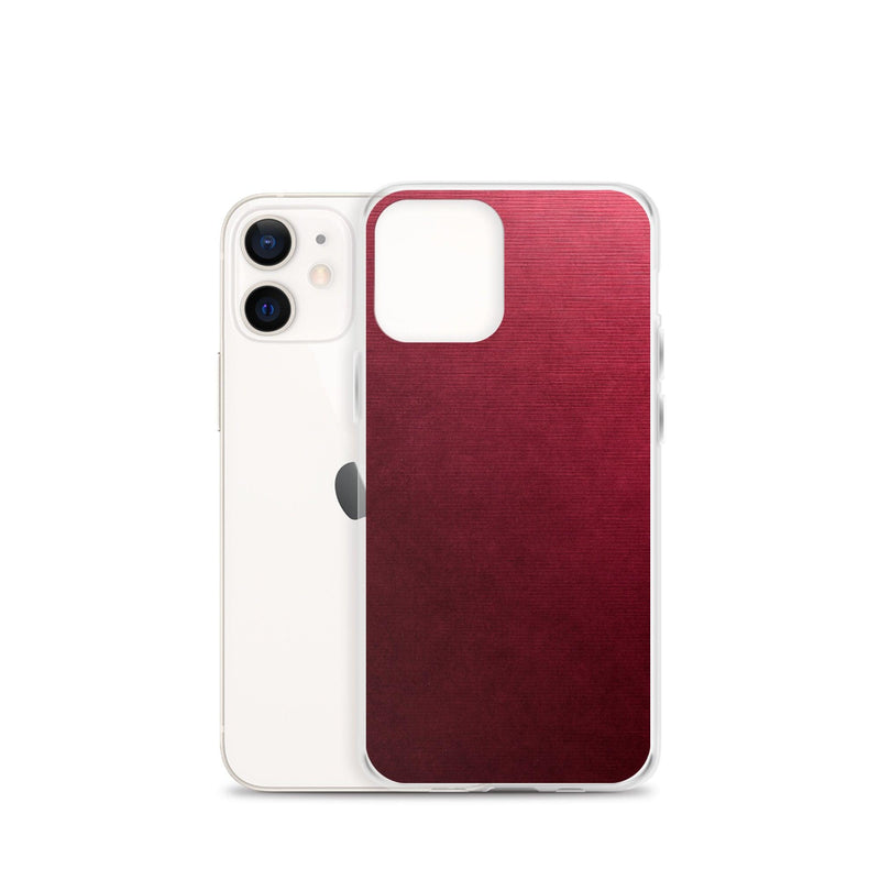 Load image into Gallery viewer, Brushed Red Metal Flexible Clear iPhone Case Bump Resistant Corners CREATIVETECH