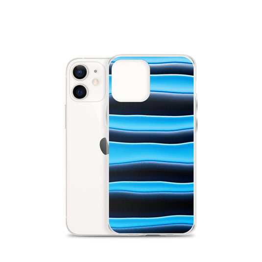 Black Blue Blob Striped Style Flexible Clear iPhone Case Bump Resistant Corners CREATIVETECH