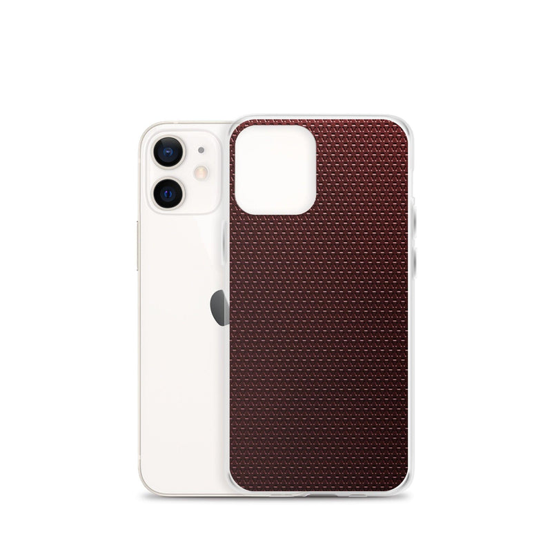 Load image into Gallery viewer, Dark Red Industrial Grid Style Flexible Clear iPhone Case Bump Resistant Corners CREATIVETECH