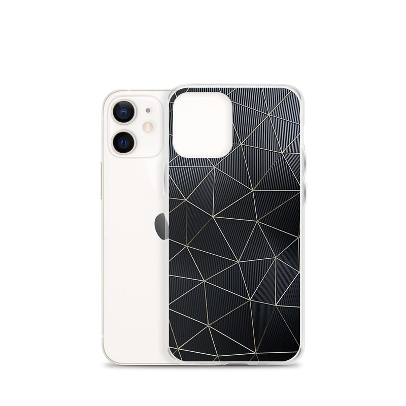 Load image into Gallery viewer, Carbon Fiber Golden Lined Style Flexible Clear iPhone Case Bump Resistant Corners CREATIVETECH