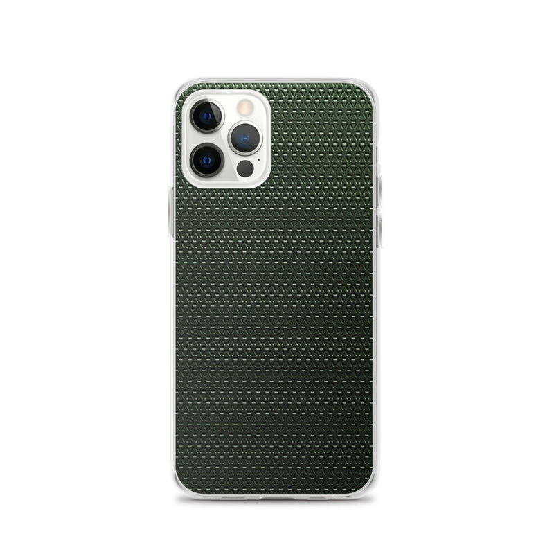 Load image into Gallery viewer, Dark Green Industrial Grid Style Flexible Clear iPhone Case Bump Resistant Corners CREATIVETECH