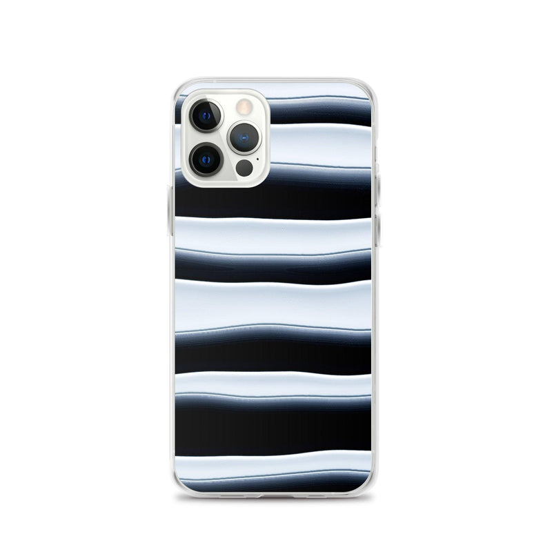 Load image into Gallery viewer, Black White Blob Squishy Style Striped Flexible Clear iPhone Case Bump Resistant Corners CREATIVETECH