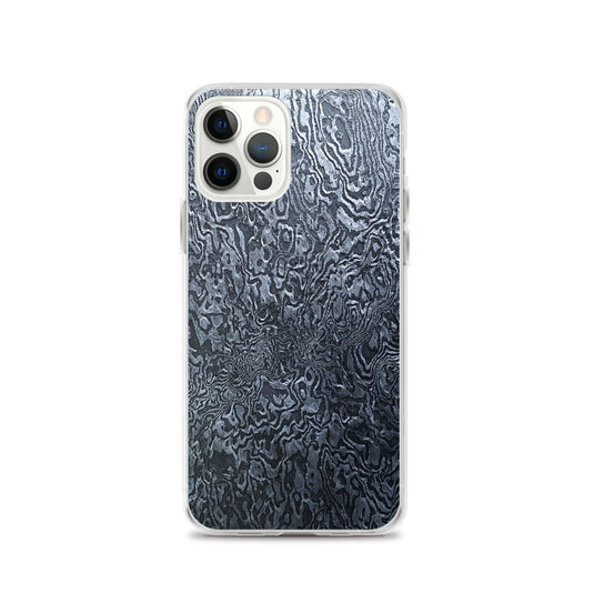 Damascus Steel Industrial Style Dark Grey Black Flexible Clear iPhone Case Bump Resistant Corners CREATIVETECH