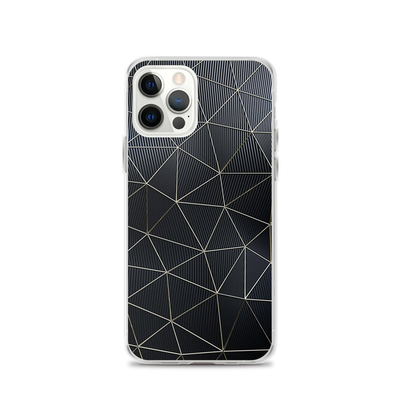 Load image into Gallery viewer, Carbon Fiber Golden Lined Style Flexible Clear iPhone Case Bump Resistant Corners CREATIVETECH