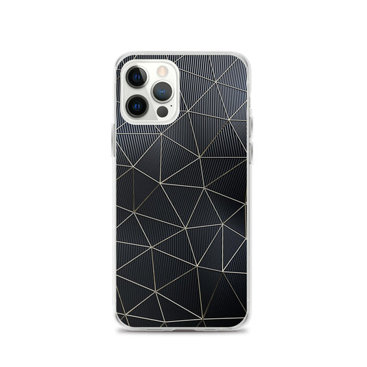 Carbon Fiber Golden Lined Style Flexible Clear iPhone Case Bump Resistant Corners CREATIVETECH