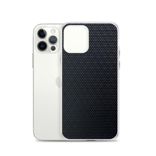 Industrial Dark Back Tech Metal Grid Flexible Clear iPhone Case Bump Resistant Corners CREATIVETECH