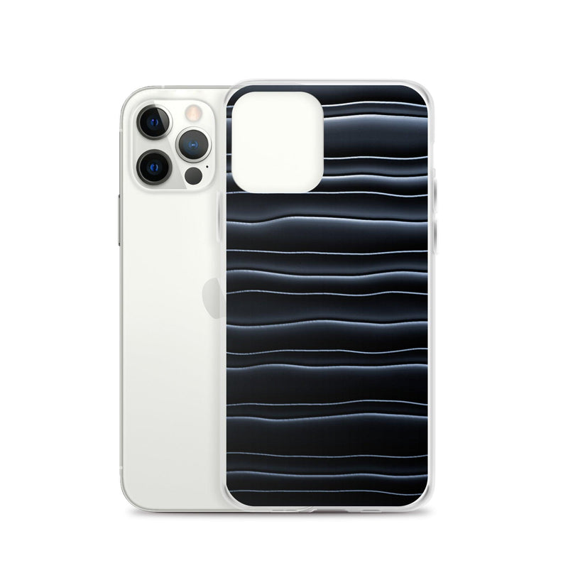 Load image into Gallery viewer, Black Blob Striped Flexible Clear iPhone Case Bump Resistant Corners CREATIVETECH