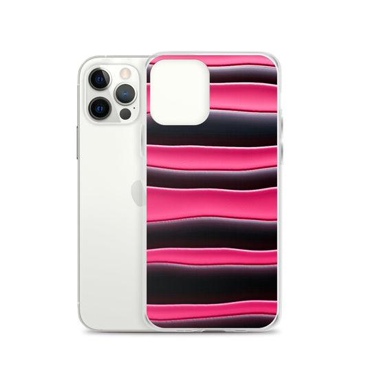 Black Red Pink Blob Striped Style Flexible Clear iPhone Case Bump Resistant Corners CREATIVETECH