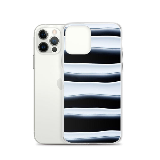 Black White Blob Squishy Style Striped Flexible Clear iPhone Case Bump Resistant Corners CREATIVETECH