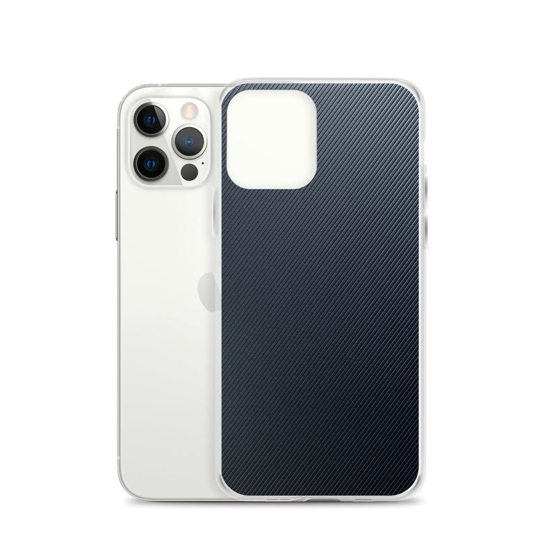 Load image into Gallery viewer, Striped Rubber Industrial Style Dark Grey Black Flexible Clear iPhone Case Bump Resistant Corners CREATIVETECH