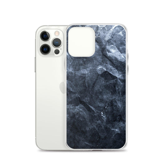 Hammered Dark Metal Industrial Grid Style Flexible Clear iPhone Case Bump Resistant Corners CREATIVETECH