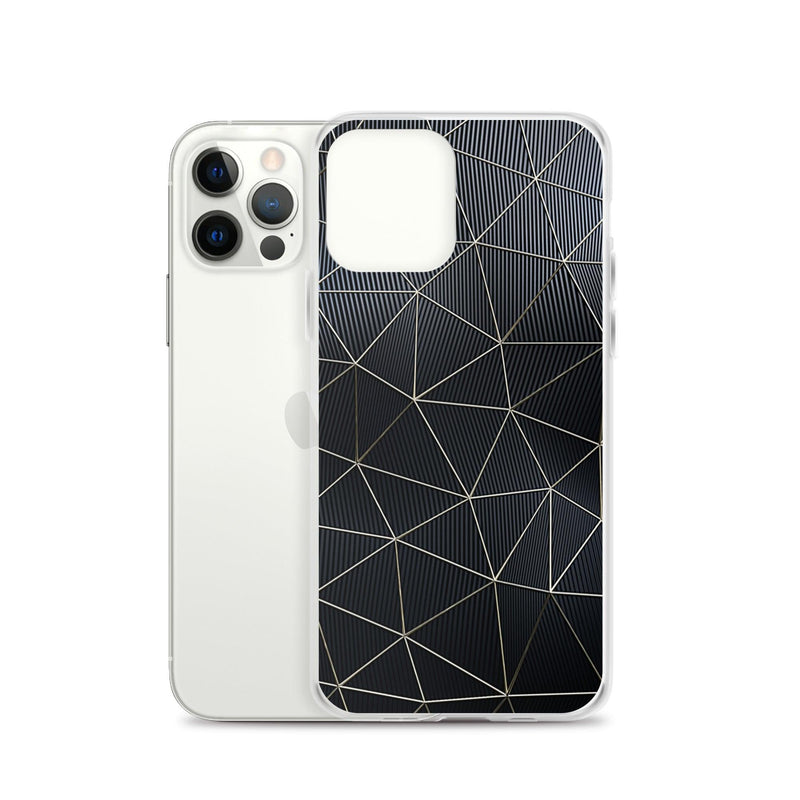 Load image into Gallery viewer, Carbon Fiber Golden Lined Style Flexible Clear iPhone Case Bump Resistant Corners CREATIVETECH