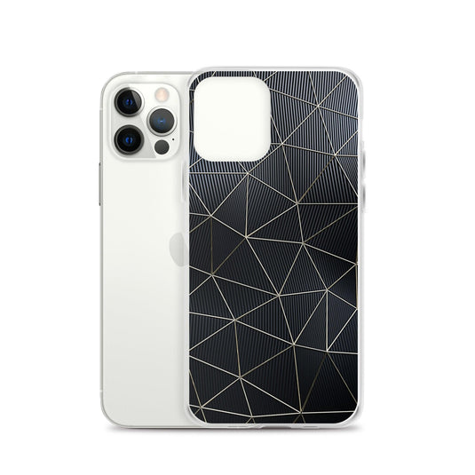 Carbon Fiber Golden Lined Style Flexible Clear iPhone Case Bump Resistant Corners CREATIVETECH