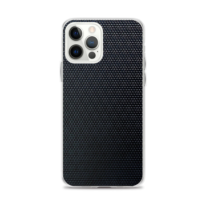 Load image into Gallery viewer, Industrial Dark Back Tech Metal Grid Flexible Clear iPhone Case Bump Resistant Corners CREATIVETECH