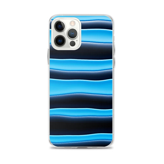 Black Blue Blob Striped Style Flexible Clear iPhone Case Bump Resistant Corners CREATIVETECH
