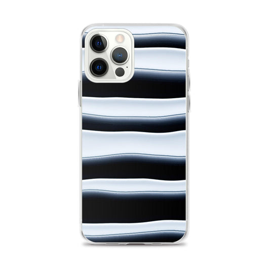 Black White Blob Squishy Style Striped Flexible Clear iPhone Case Bump Resistant Corners CREATIVETECH