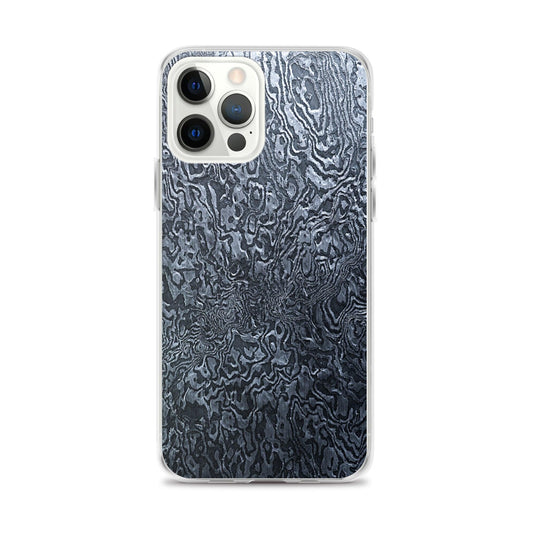 Damascus Steel Industrial Style Dark Grey Black Flexible Clear iPhone Case Bump Resistant Corners CREATIVETECH