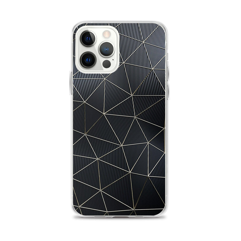 Load image into Gallery viewer, Carbon Fiber Golden Lined Style Flexible Clear iPhone Case Bump Resistant Corners CREATIVETECH