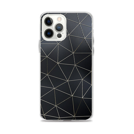 Carbon Fiber Golden Lined Style Flexible Clear iPhone Case Bump Resistant Corners CREATIVETECH